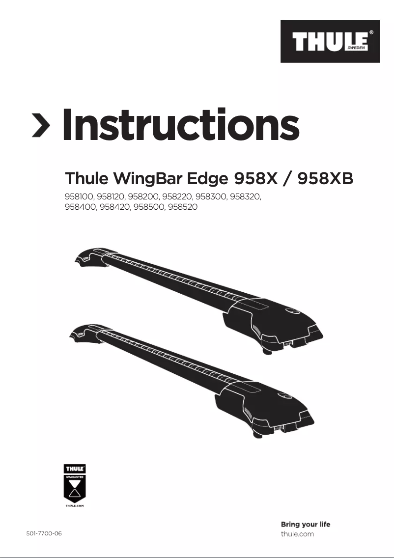 Página nº 1 - Manual de usuario Thule WingBar Edge 9584B