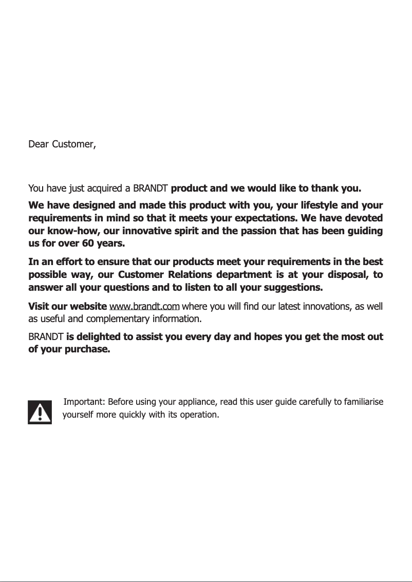 Página 1 del manual Manual de usuario Brandt BXP6132B