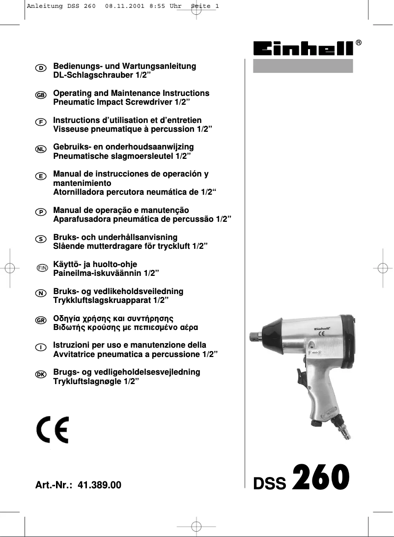 Página 1 del manual Manual de usuario Einhell DSS 260
