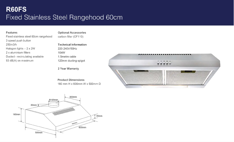 Página 1 del manual Ficha técnica Euromaid R60FS