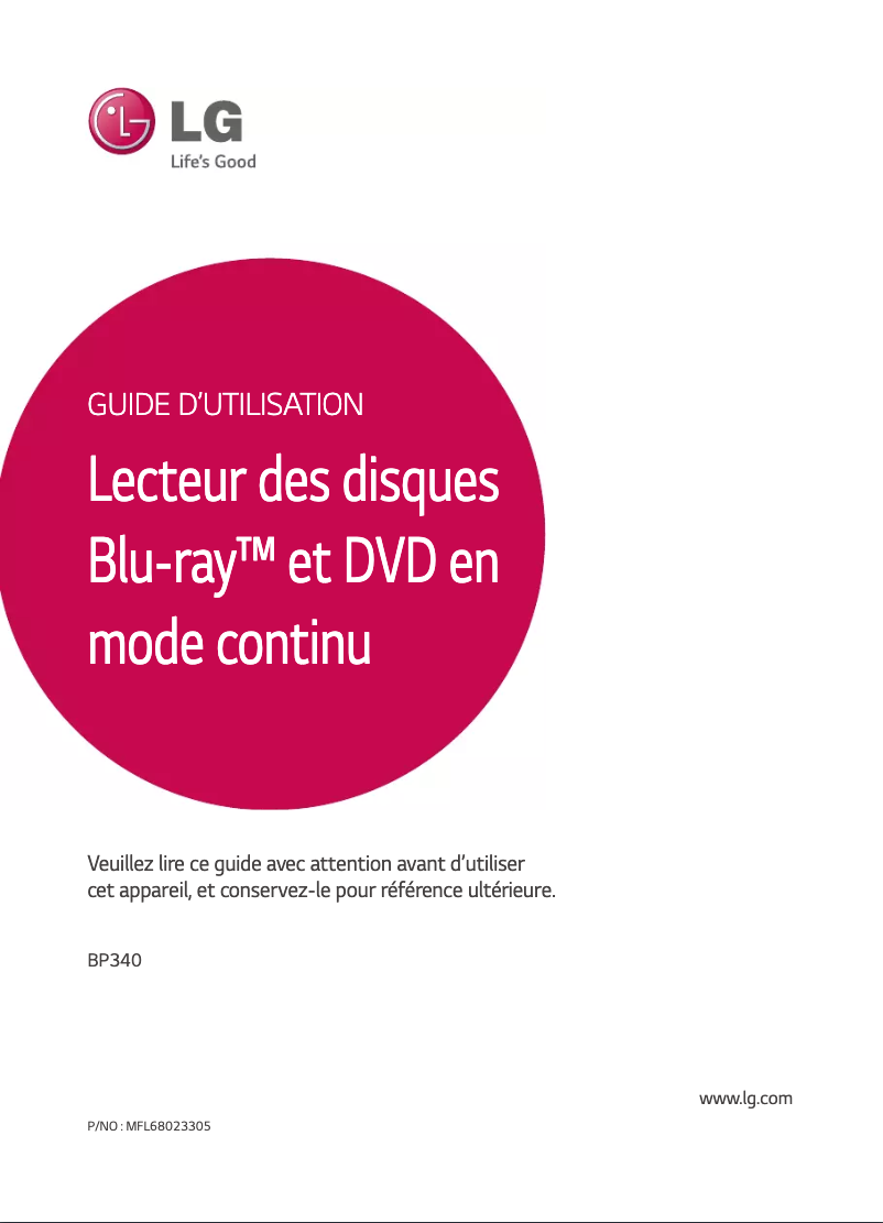 Página nº 1 - Manual de usuario LG BP340