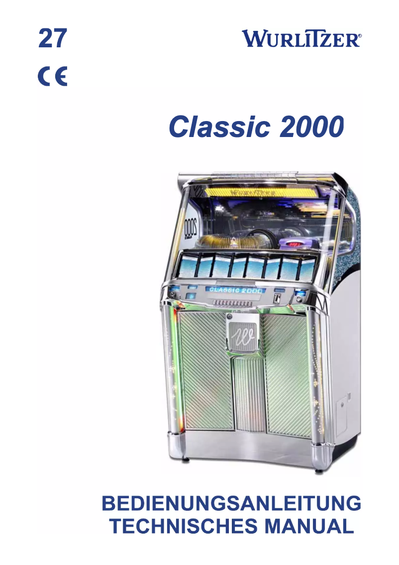 Página nº 1 - Manual de usuario Wurlitzer Classic 2000