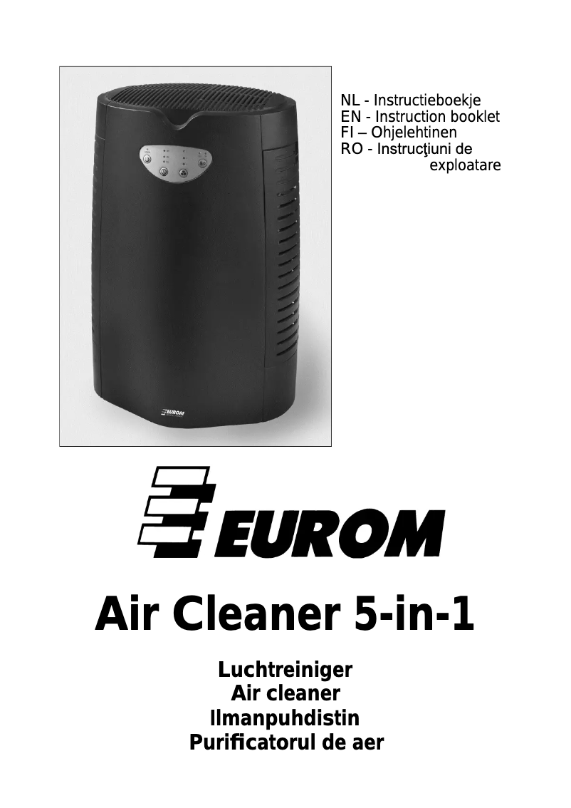 Página 1 del manual Manual de usuario Eurom Air Cleaner 5-in-1