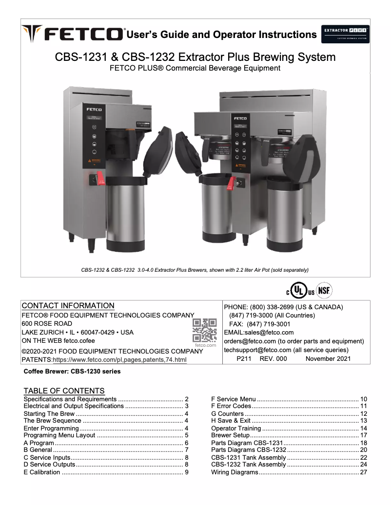 Imagen de la primera página del manual del dispositivo CBS-1232