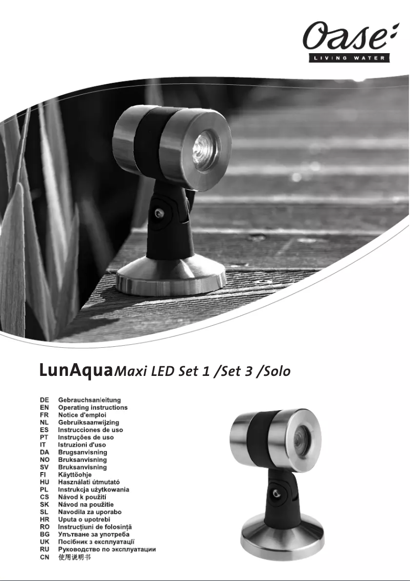 Imagen de la primera página del manual del dispositivo LunAqua Maxi LED