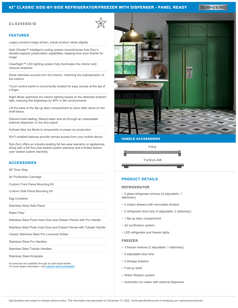 Página 1 del manual Manual de usuario Sub-Zero CL4250SO