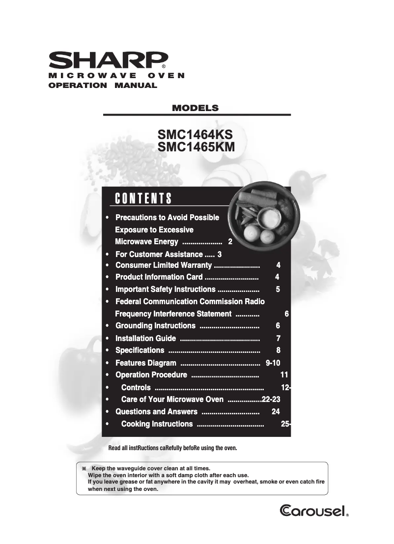 Página 1 del manual Manual de usuario Sharp SMC1465KM