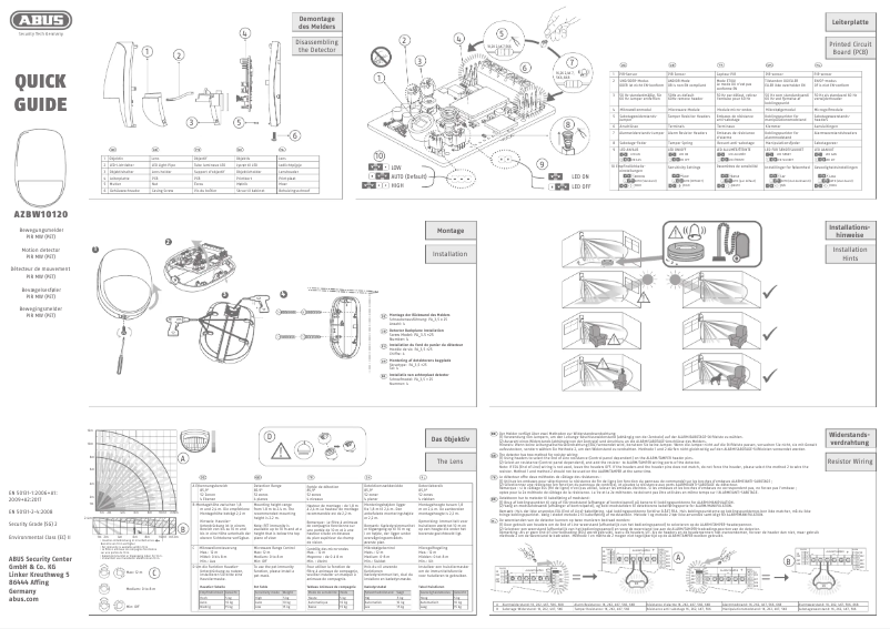 Imagen de la primera página del manual del dispositivo AZBW10120