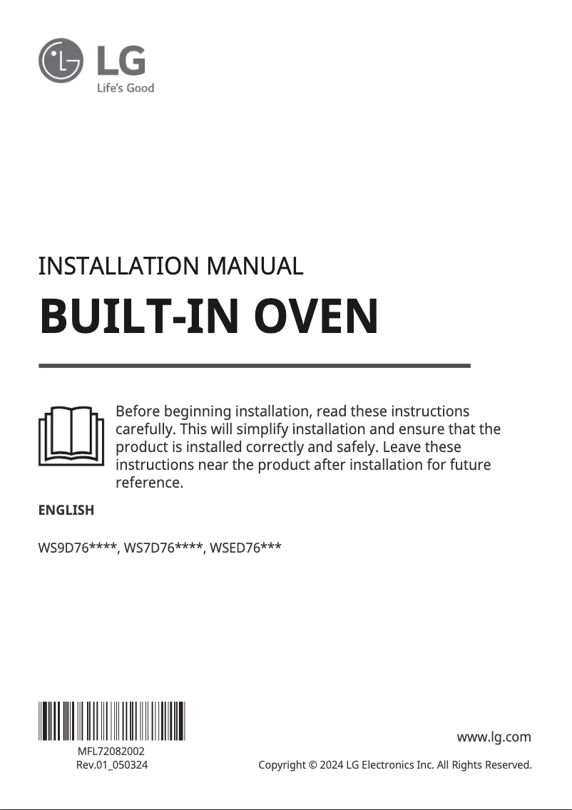 Página nº 1 - Manual de usuario LG WSED7612S