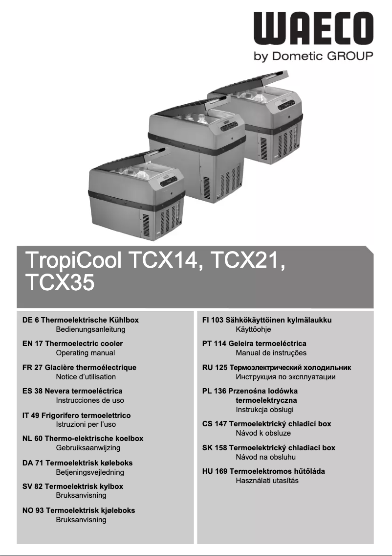 Página 1 del manual Manual de usuario Waeco TropiCool TCX14