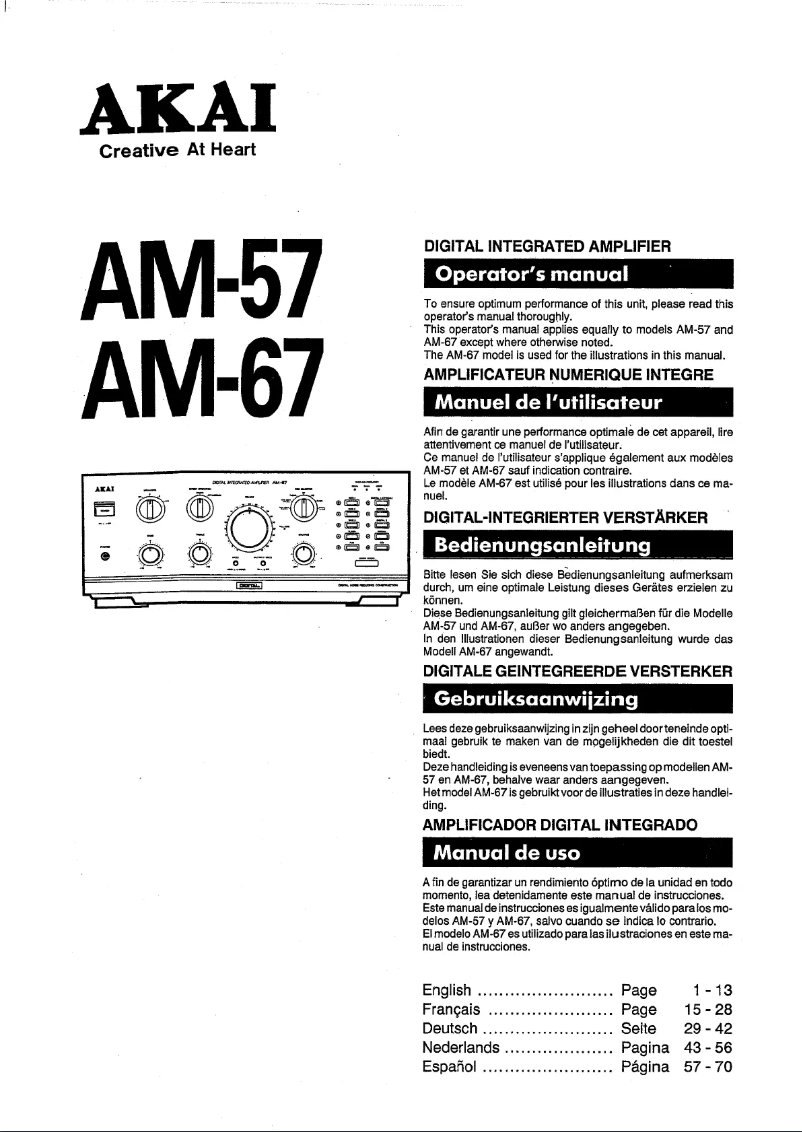 Página 1 del manual Manual de usuario AKAI AM-67