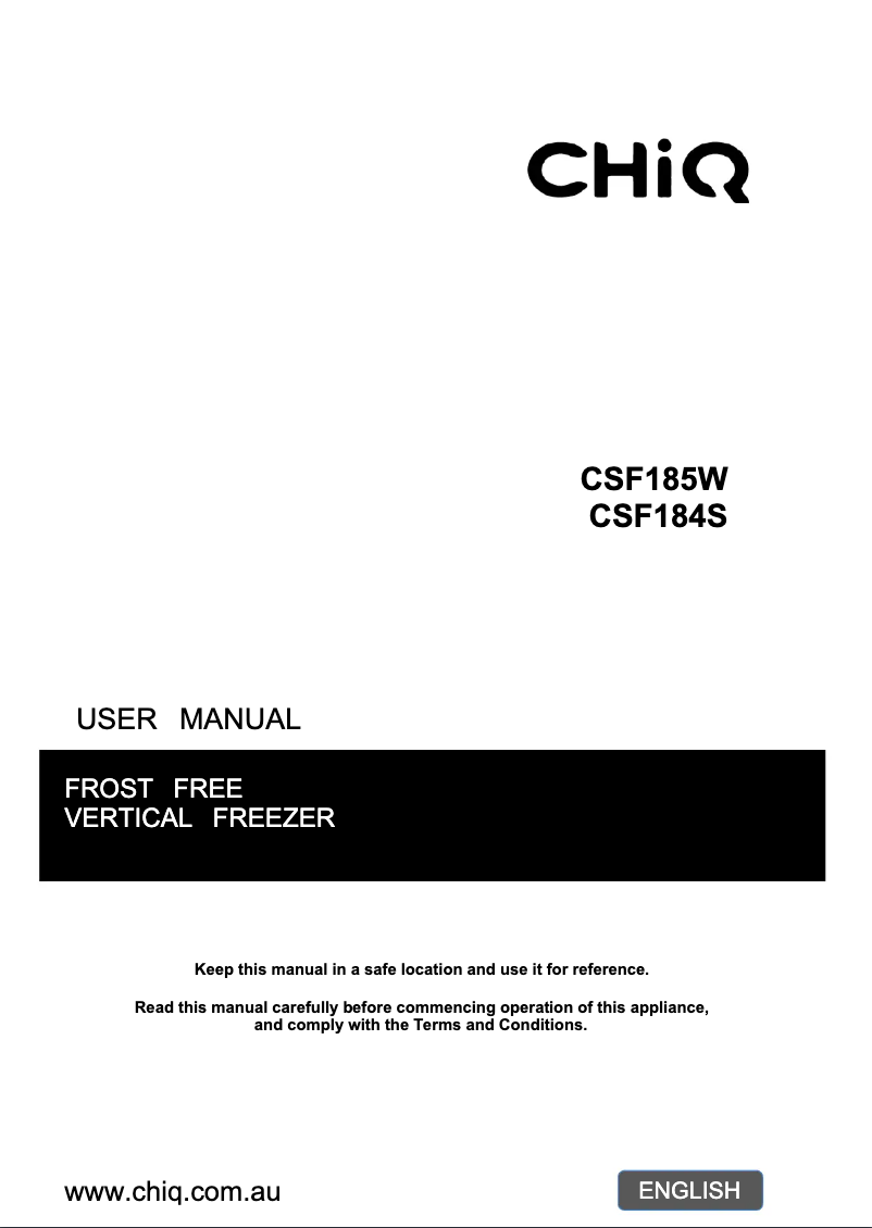 Imagen de la primera página del manual del dispositivo CSF184S