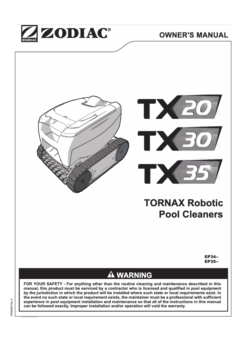 Página 1 del manual Manual de usuario Zodiac Tornax TX30