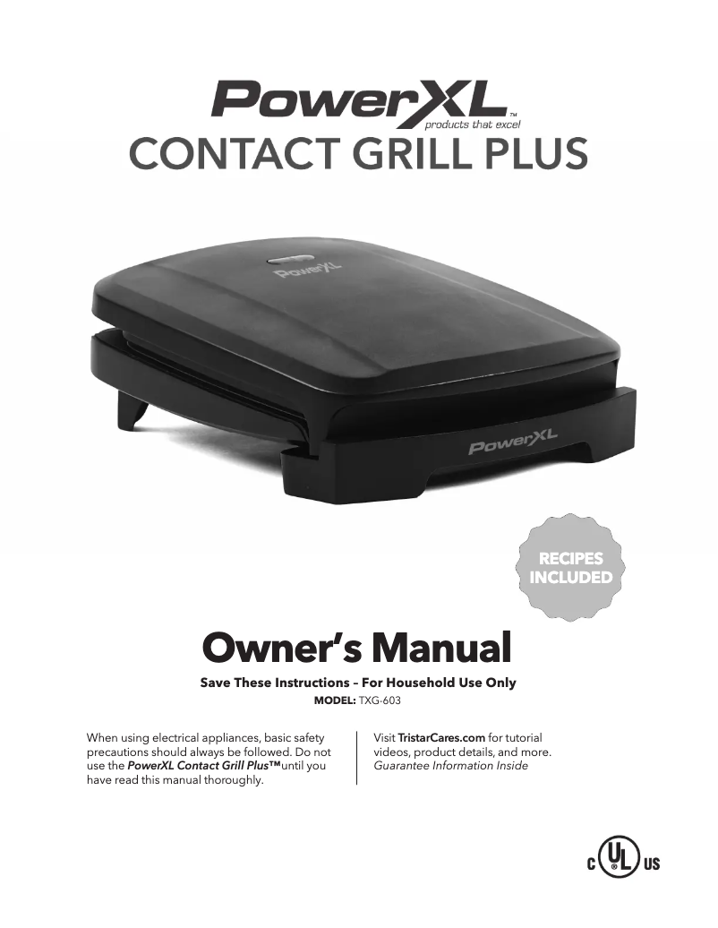 Página 1 del manual Manual de usuario PowerXL Contact Grill Plus TXG-603
