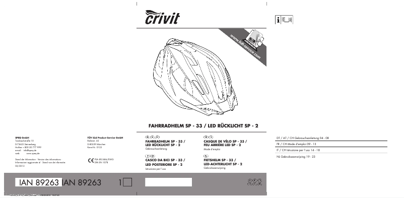 Imagen de la primera página del manual del dispositivo IAN 89263