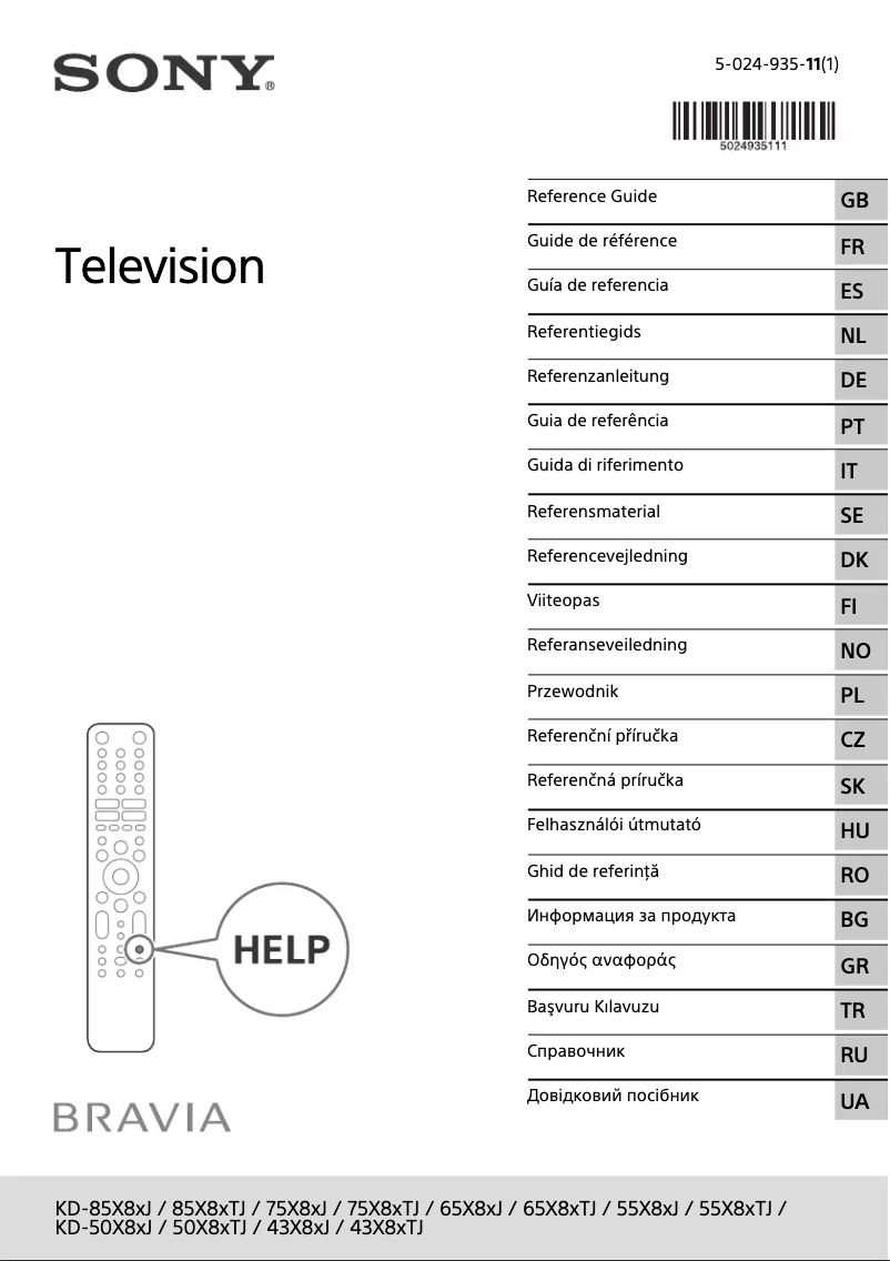 Imagen de la primera página del manual del dispositivo KD-65X89J