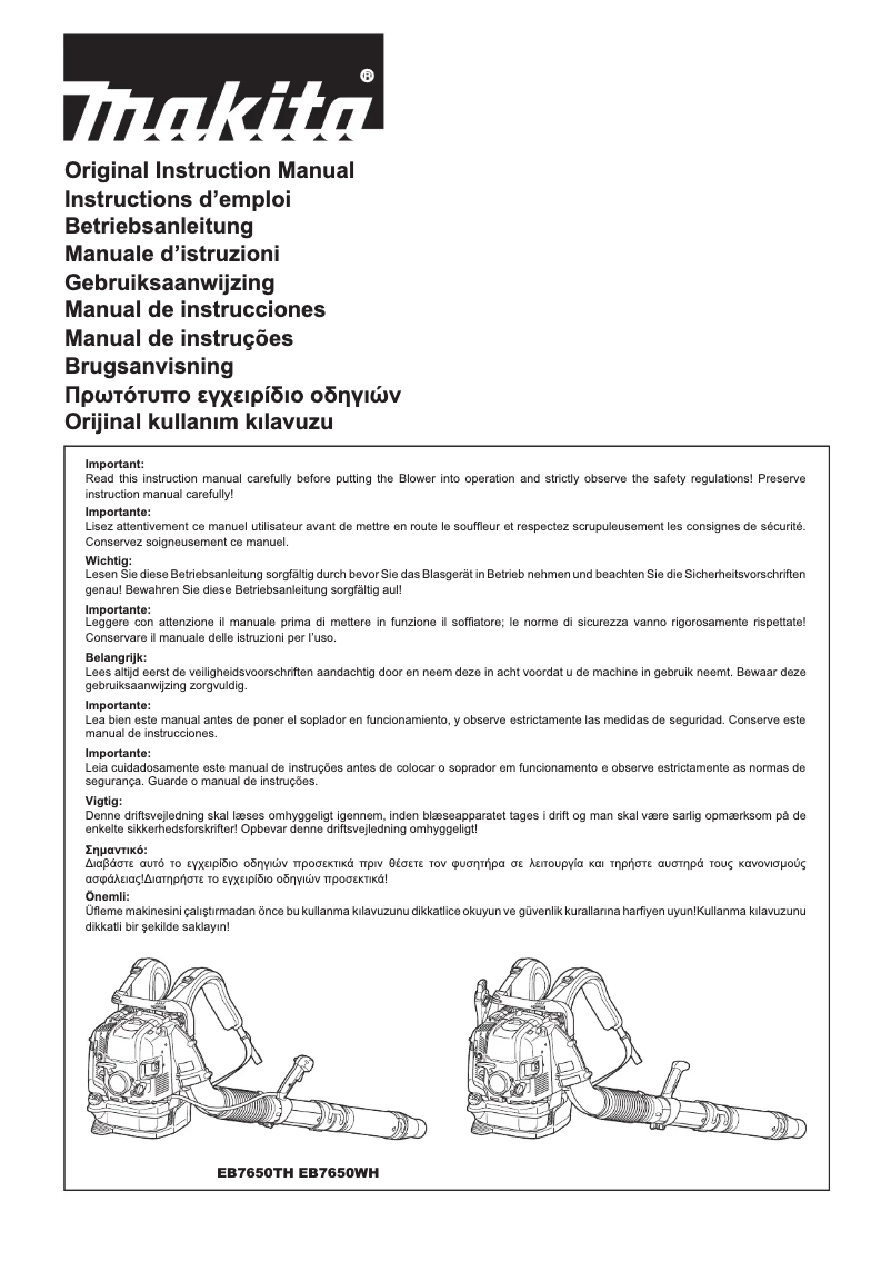 Imagen de la primera página del manual del dispositivo EB7650WH