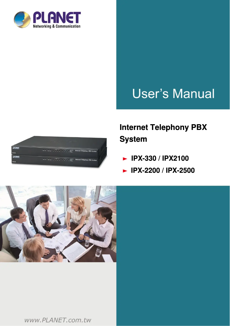 Imagen de la primera página del manual del dispositivo IPX-2100