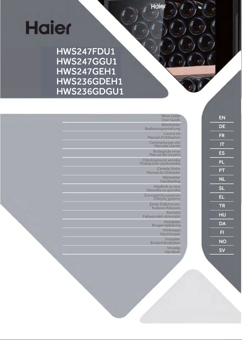 Página 1 del manual Etiqueta energética Haier HWS236GDGU1