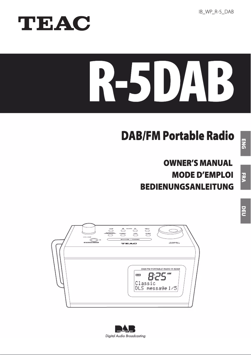Página 1 del manual Manual de usuario Teac R-5DAB
