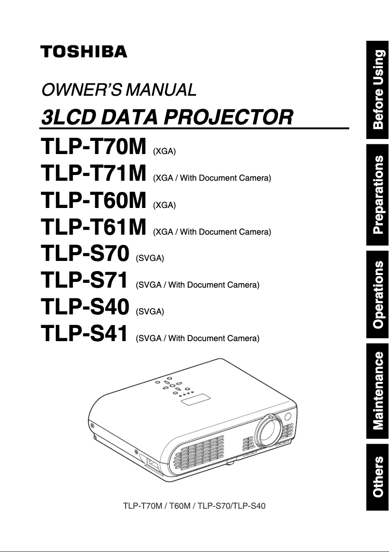 Página 1 del manual Manual de usuario Toshiba TLP-S70U