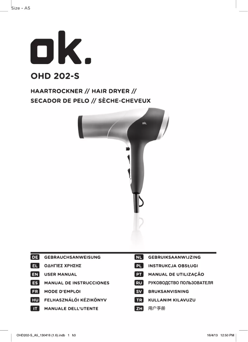 Página 1 del manual Manual de usuario OK OHD 202-S