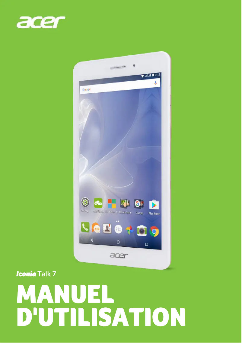 Imagen de la primera página del manual del dispositivo Iconia Talk 7