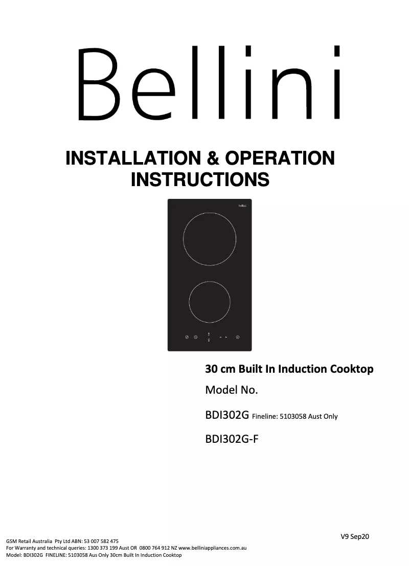 Imagen de la primera página del manual del dispositivo BDI302G