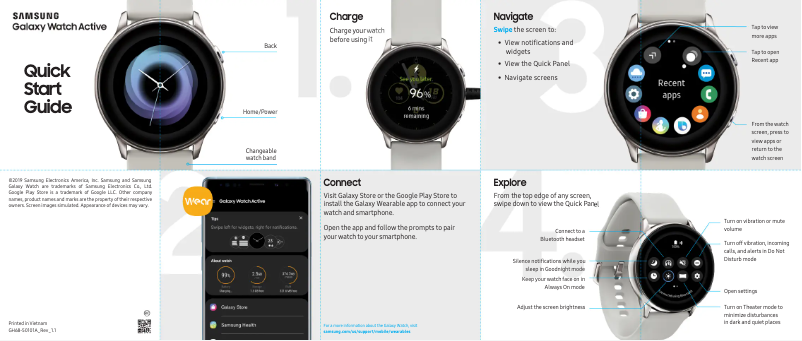 Página 1 del manual Guía de inicio rápido Samsung Galaxy Watch Active
