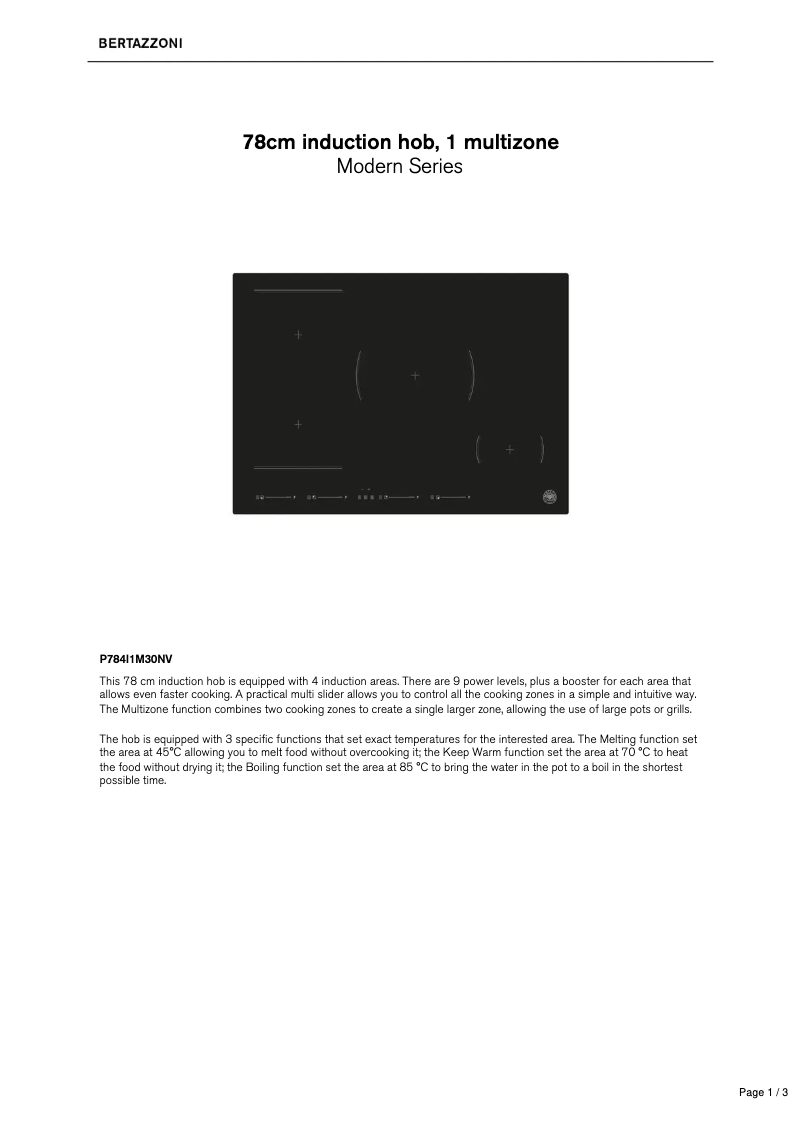 Página nº 1 - Ficha técnica Bertazzoni P784I1M30NV