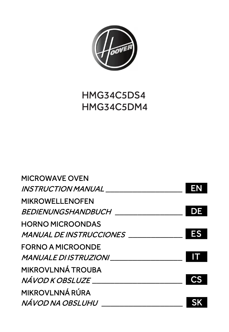 Página 1 del manual Manual de usuario Hoover HMG34C5DMM4
