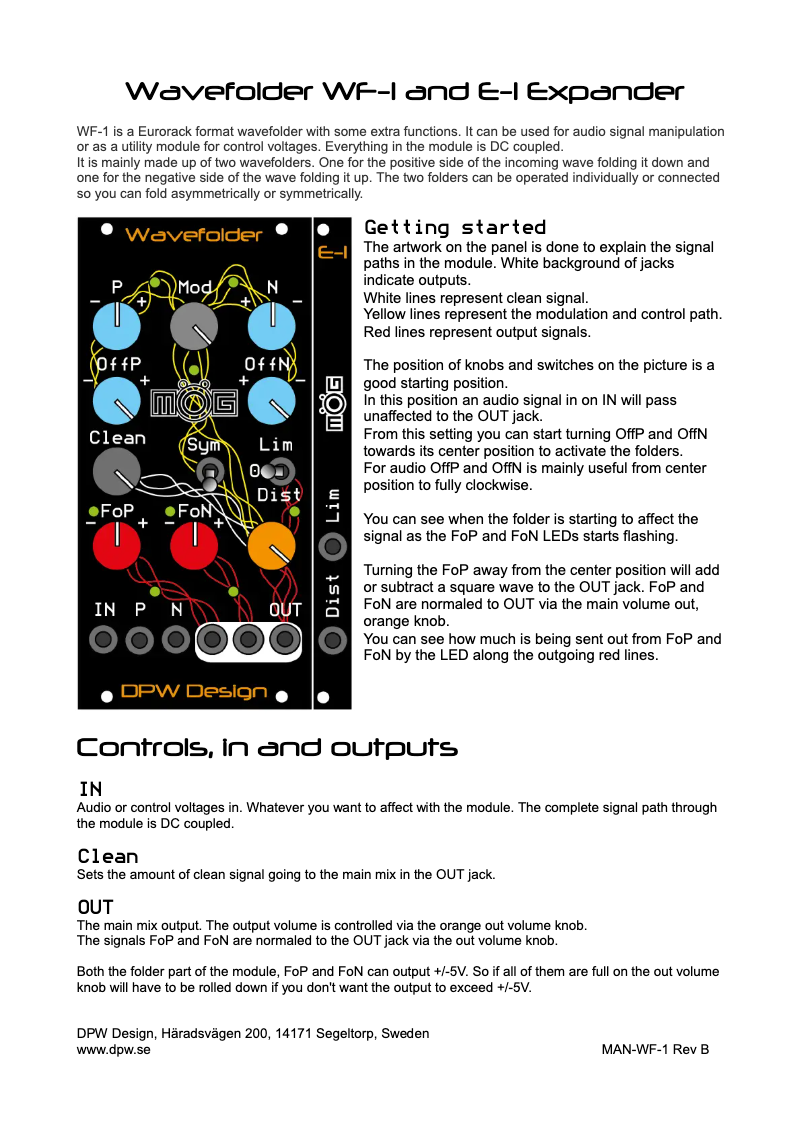 Imagen de la primera página del manual del dispositivo Wavefolder