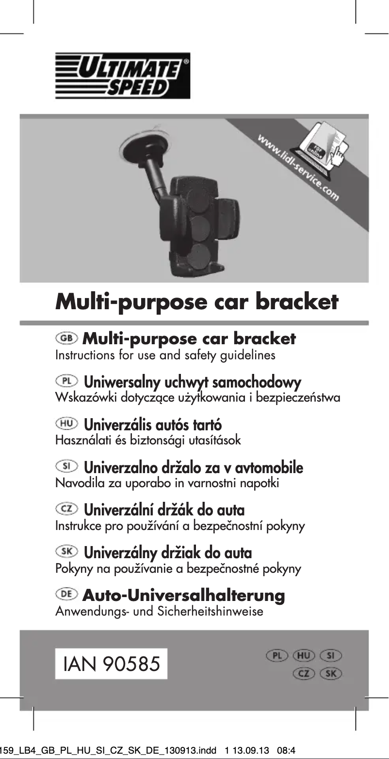 Imagen de la primera página del manual del dispositivo IAN 90585