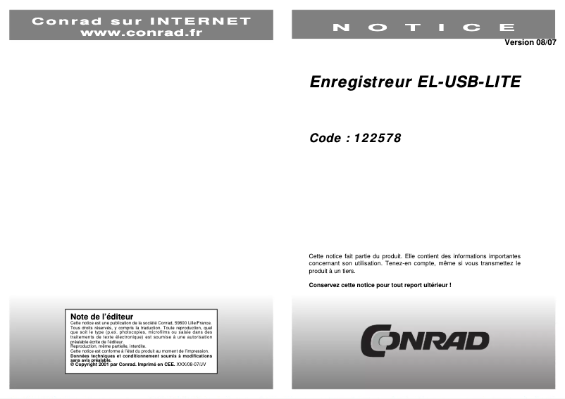 Imagen de la primera página del manual del dispositivo EL-USB Lite