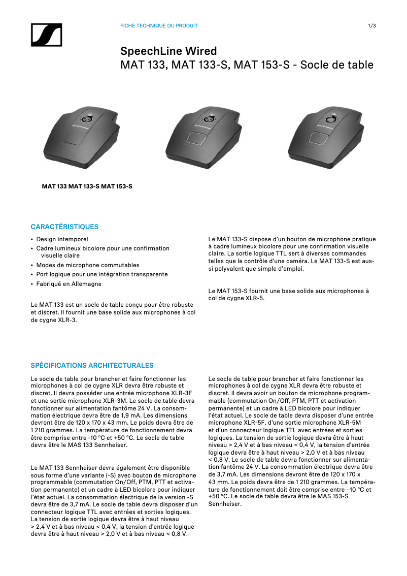 Imagen de la primera página del manual del dispositivo MAT 153-S