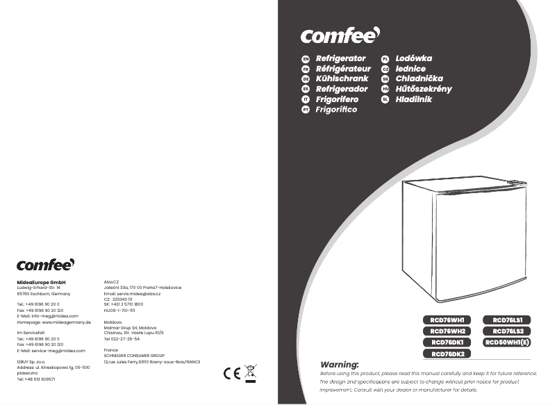 Imagen de la primera página del manual del dispositivo RCD76WH1
