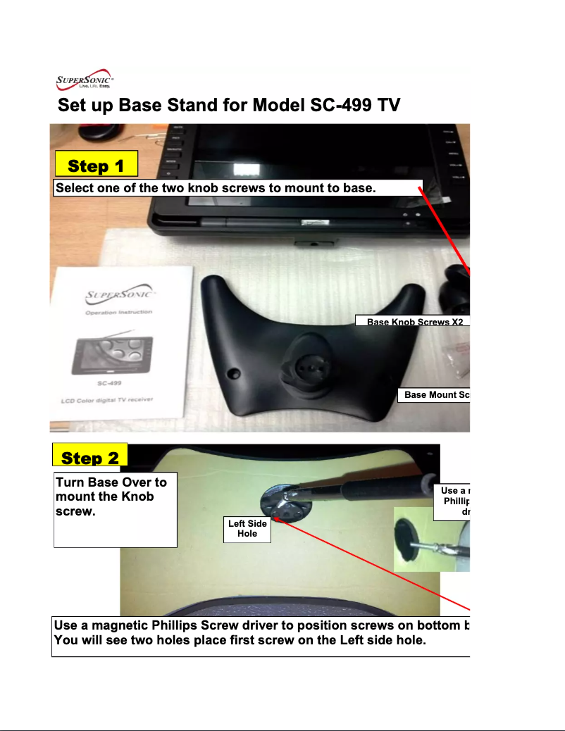 Imagen de la primera página del manual del dispositivo SC-499
