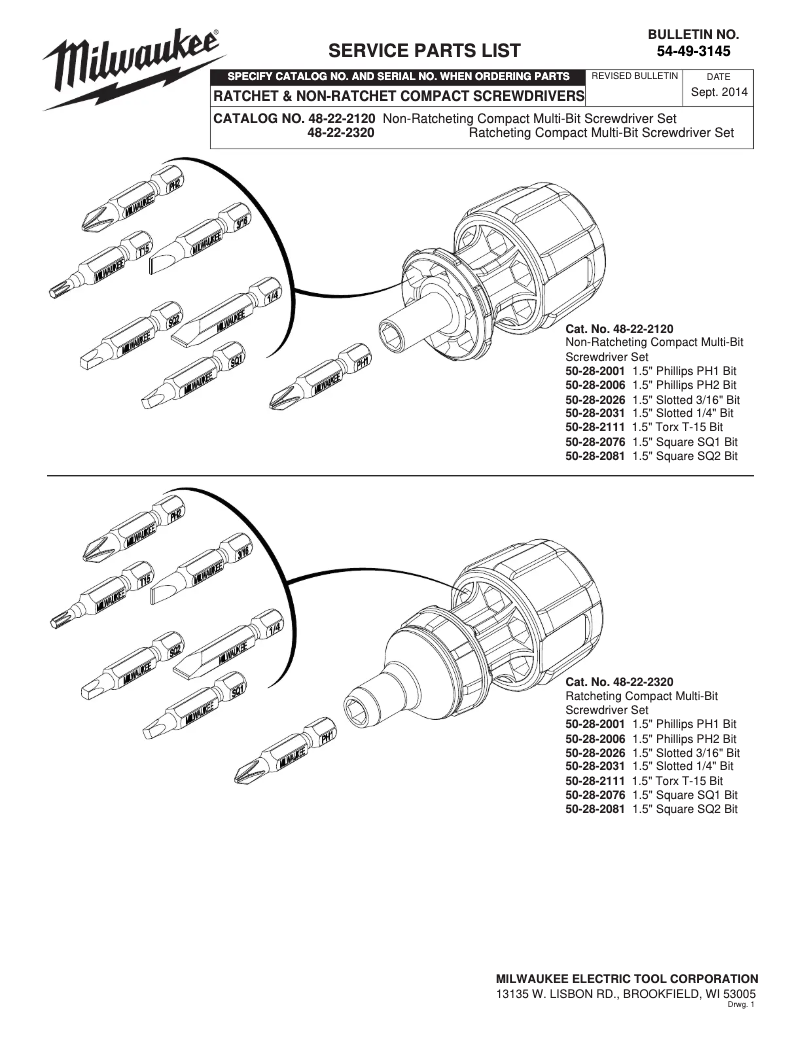 Página 1 del manual Manual de usuario Milwaukee 48-22-2320