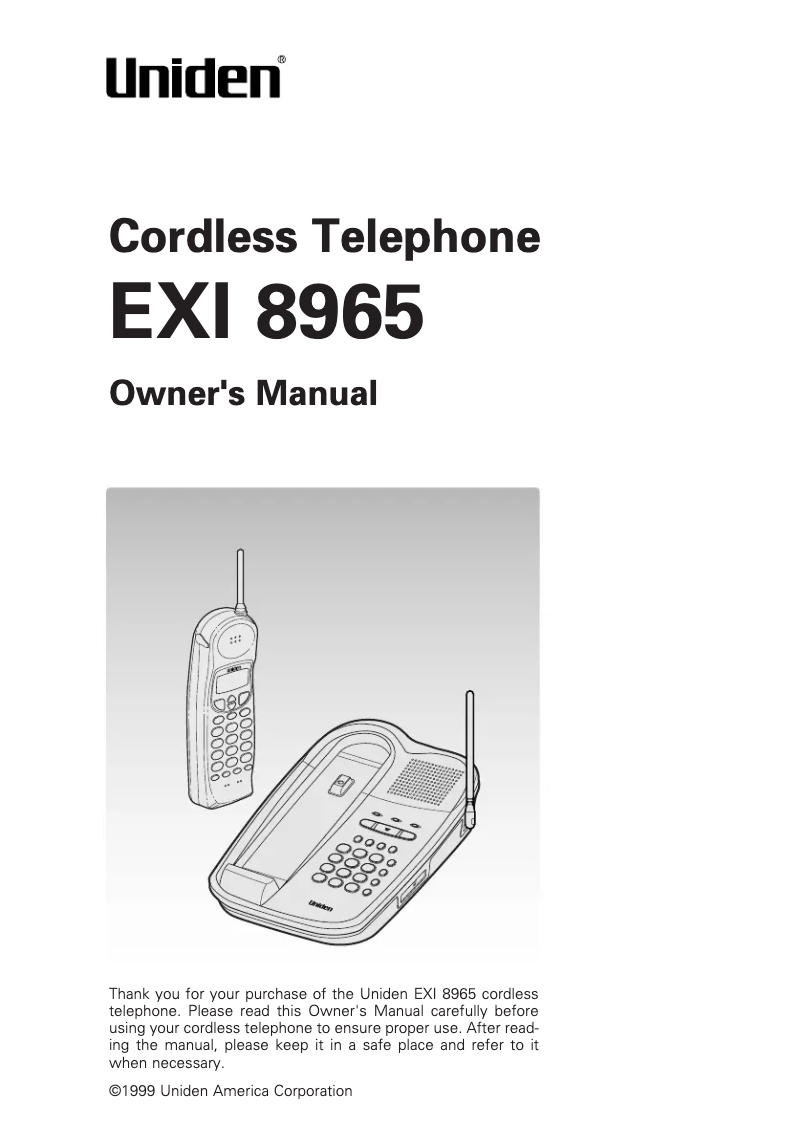 Imagen de la primera página del manual del dispositivo EXI 8965