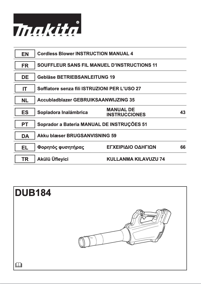 Imagen de la primera página del manual del dispositivo DUB184RT