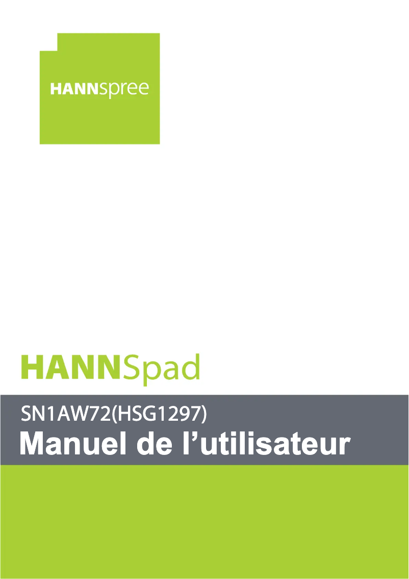 Página 1 del manual Manual de usuario Hannspree HannsPad SN1AW72