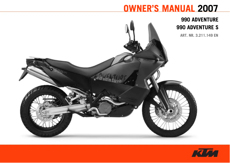 Página 1 del manual Manual de usuario KTM 990 Adventure S (2007)