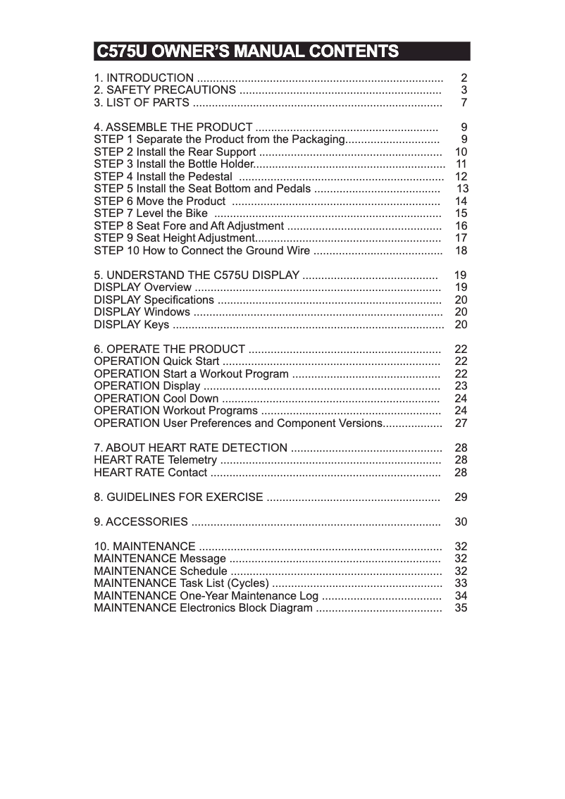Imagen de la primera página del manual del dispositivo C575U