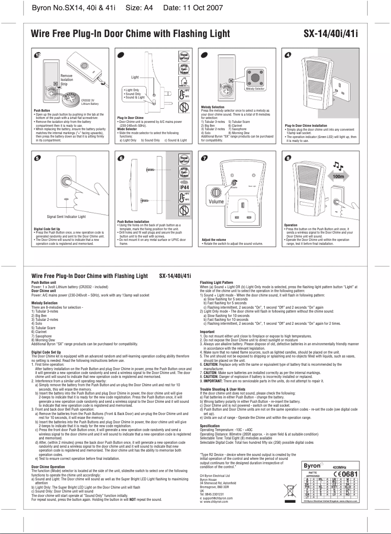 Imagen de la primera página del manual del dispositivo SX 41I