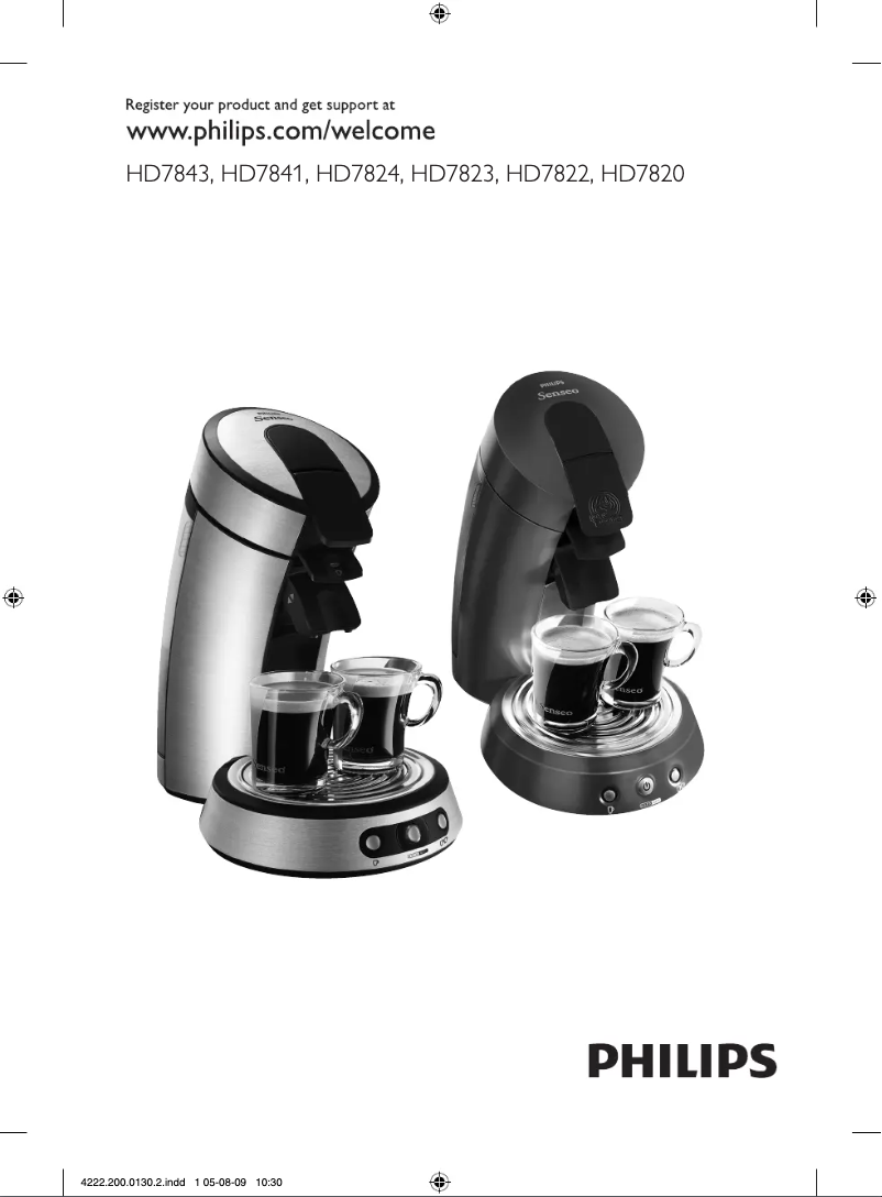 Imagen de la primera página del manual del dispositivo Senseo HD7843