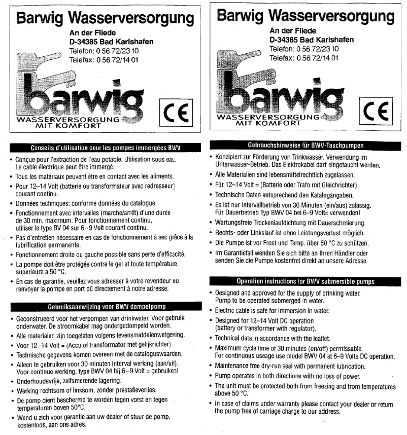 Imagen de la primera página del manual del dispositivo Typ 04