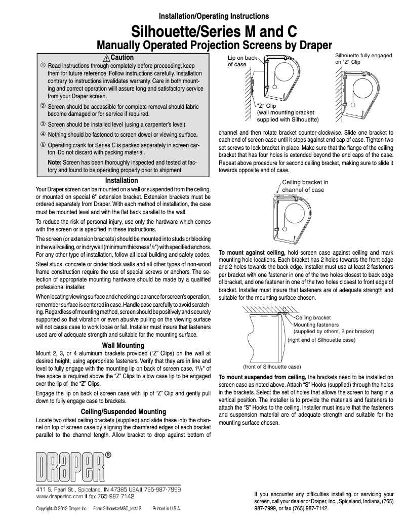 Imagen de la primera página del manual del dispositivo Silhouette/Series M