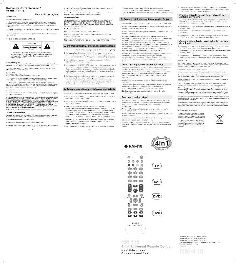 Página 1 del manual Manual de usuario Chunghop RM418