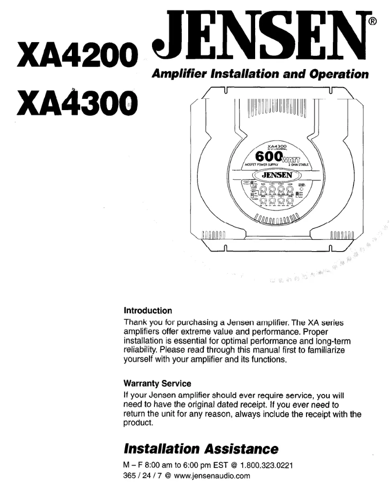 Página 1 del manual Manual de usuario Jensen XA4300