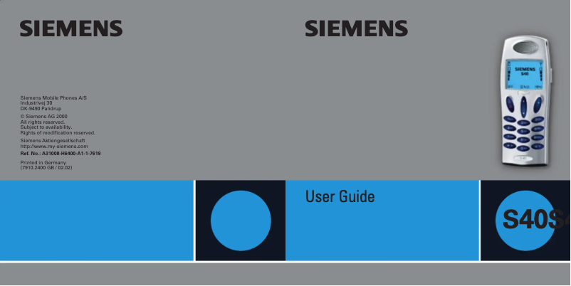 Página nº 1 - Manual de usuario Siemens S40